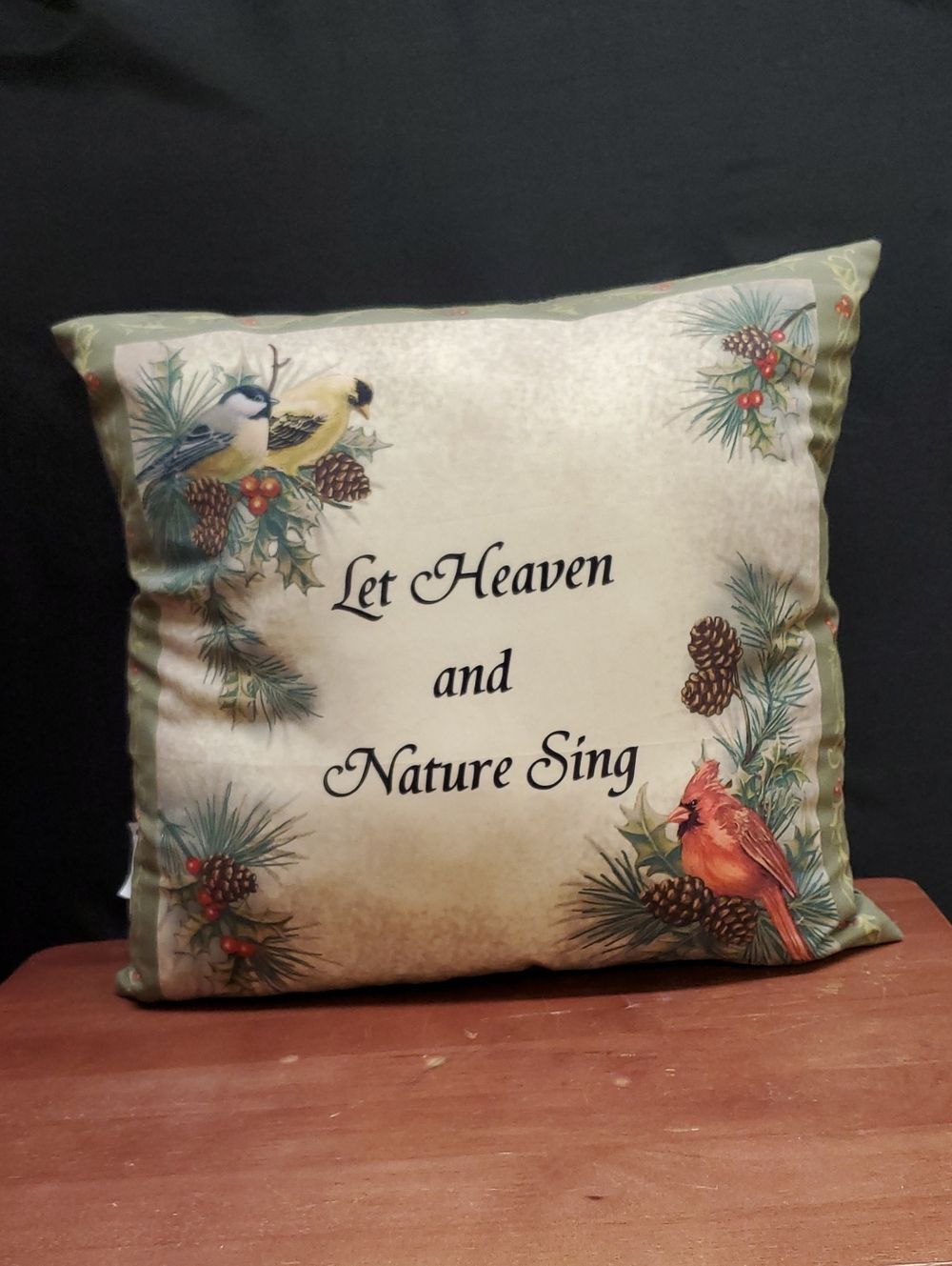 Accent Decorative Pillow "Let Heaven and Nature Sing" Cardinals Songbirds